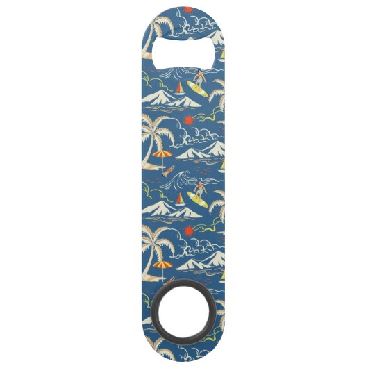 Retro Surf Tropical Pattern Speed Flaschenöffner (Vorderseite)