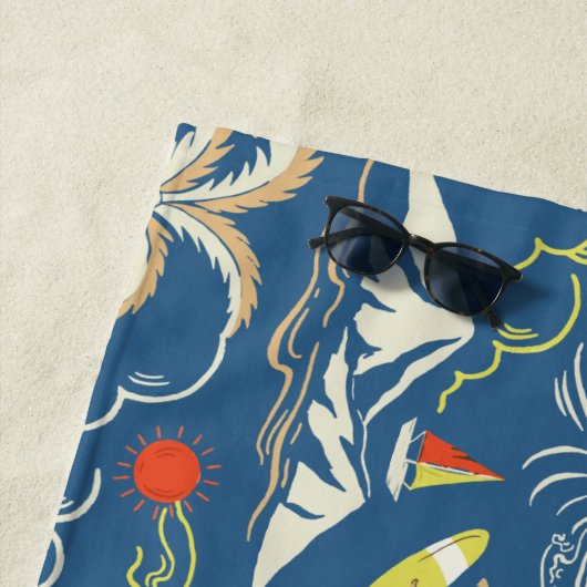 Retro Surf Tropical Pattern Strandtuch (Beispiel)
