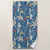 Retro Surf Tropical Pattern Strandtuch (Vorderseite)