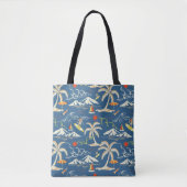 Retro Surf Tropical Pattern Tasche (Vorderseite)