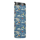 Retro Surf Tropical Pattern Thermosbecher (Nach rechts gedreht)