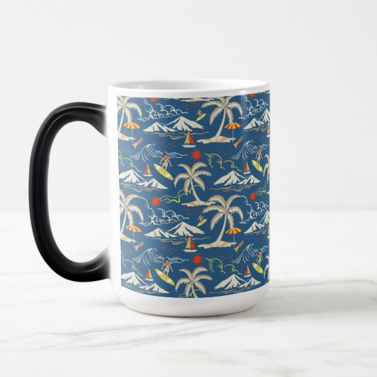 Retro Surf Tropical Pattern Verwandlungstasse (Links)