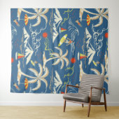 Retro Surf Tropical Pattern Wandteppich (Beispiel (Horizontal))