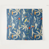 Retro Surf Tropical Pattern Wandteppich (Vorderseite (Horizontal))