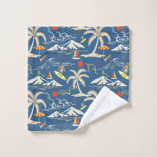 Retro Surf Tropical Pattern Waschlappen (Waschlappen)