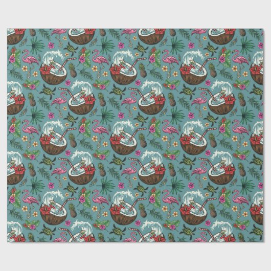 Retro-Surf-tropisches Muster Geschenkpapier (Flach)