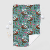 Retro-Surf-tropisches Muster Golfhandtuch (Insitu)