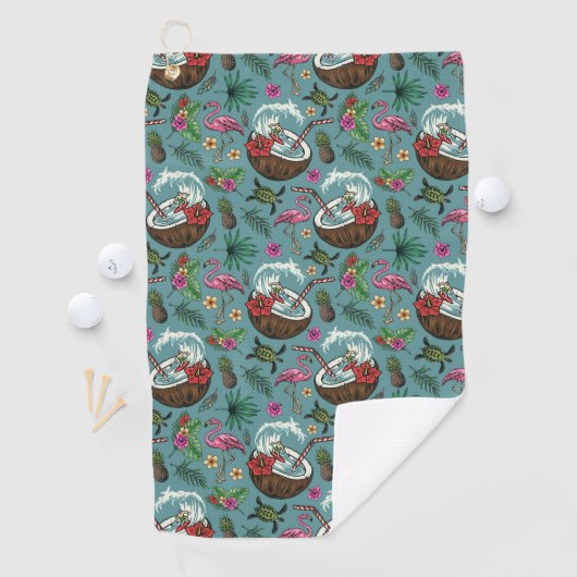 Retro-Surf-tropisches Muster Golfhandtuch (Insitu)