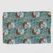 Retro-Surf-tropisches Muster Golfhandtuch (Horizontal)