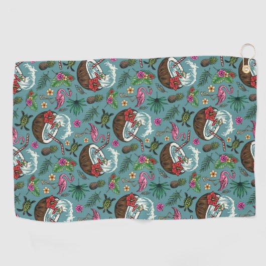 Retro-Surf-tropisches Muster Golfhandtuch (Horizontal)