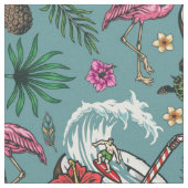 Retro-Surf-tropisches Muster Stoff (Nahaufnahme)