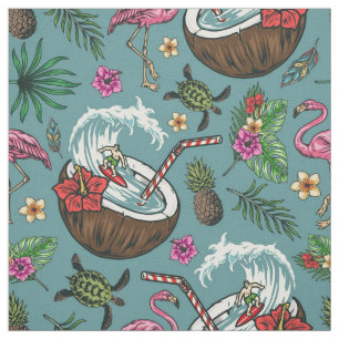 Retro-Surf-tropisches Muster Stoff