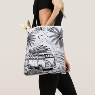 Retro Surf Van Coloring Tasche