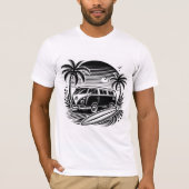 Retro Surf Van & Palm Trees Design T - Shirt (Vorderseite)