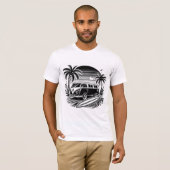 Retro Surf Van & Palm Trees Design T - Shirt (Vorne ganz)