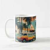 Retro Surf Van & Palmen Kaffeetasse | Tropisch (Links)