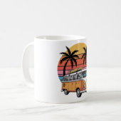 Retro Surf Van Sunset Vibes Kaffeetasse (Vorderseite Links)