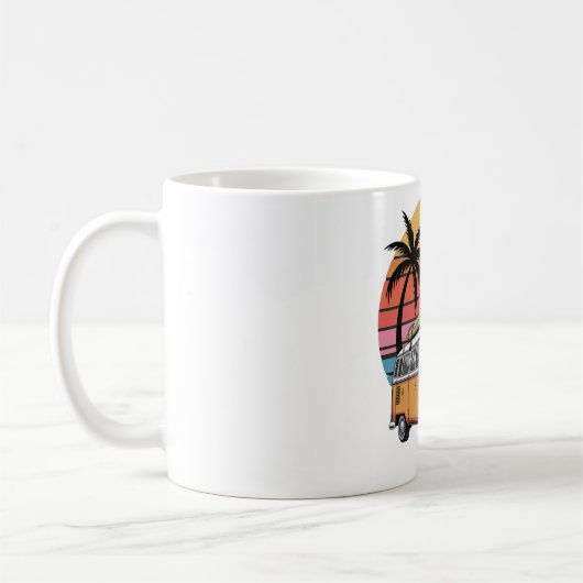 Retro Surf Van Sunset Vibes Kaffeetasse (Links)