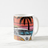 Retro Surf Van Sunset Vibes Kaffeetasse (VorderseiteRechts)
