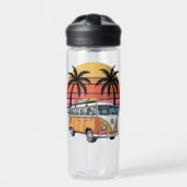 Retro Surf Van Sunset Vibes Trinkflasche (Vorderseite)