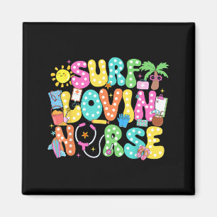 Retro-Surf-verliebte Krankenschwester Hallo Sommer Magnet