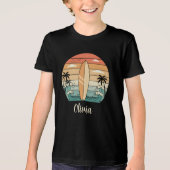 Retro Surf Vibes - Surfboard & Waves Tri-Blend Shirt (Vorderseite)
