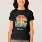 Retro Surf Vibes - Surfboard & Waves Tri-Blend Shirt (Vorderseite)