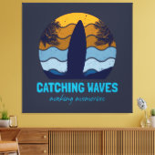 Retro Surfboard Beach Art Leinwanddruck (Insitu (Wohnzimmer))