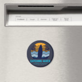 Retro Surfboard Beach Art Magnet (In Situ (Geschirrspüler))