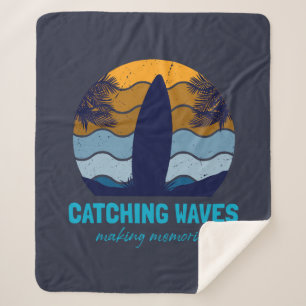 Retro Surfboard Beach Art Sherpadecke
