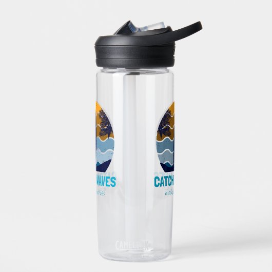Retro Surfboard Beach Art Trinkflasche (Links)