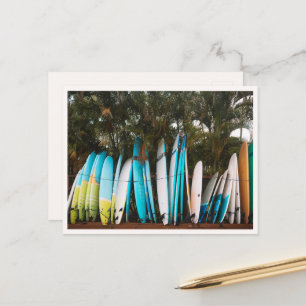 Retro-Surfboards in Kauai Hanalei Beach Postkarte