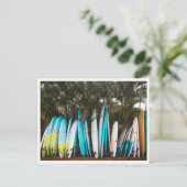 Retro Surfboards in Kauai Hanalei Beach Postkarte (Stehend Vorderseite)