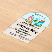 Retro-Surfboards, rosa, Acryleinladungen (Ablage )