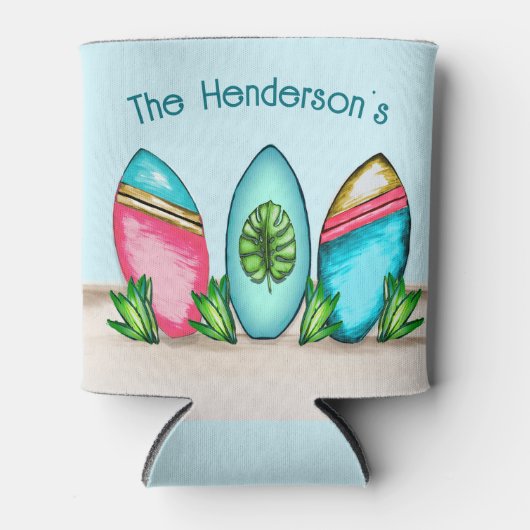 Retro-Surfboards, rosa, Dosenkühler (Vorderseite)