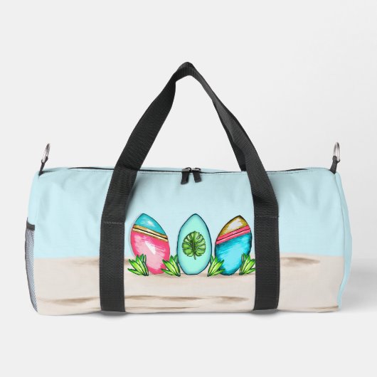 Retro-Surfboards, rosa, Duffle Bag (Rückseite)