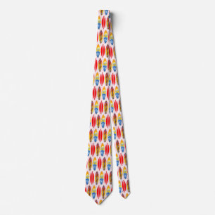 Retro-Surfboards Rosa Hibiskus Krawatte