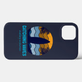 Retro-Surfbrett-Strandkunst zum Wellenreiten Case-Mate iPhone Hülle (Rückseite (Horizontal))