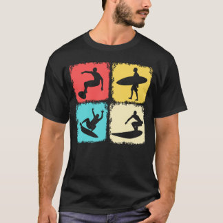Retro Surfbrett Surfwellenreiten Surfer T-Shirt