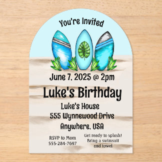 Retro-Surfbretter Acryleinladungen