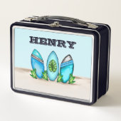 Retro-Surfbretter Metall Brotdose (Vorderseite)