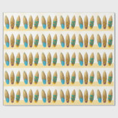 Retro Surfbretttrio-Sommerstrand Geschenkpapier (Flach)