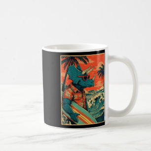 Retro Surfen Dinosaurier Hawaii Sommer Triceratops Kaffeetasse