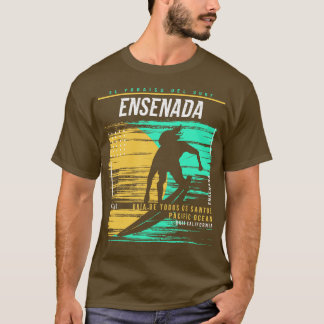 Retro Surfen Ensenada Mexiko Vintag Surfer Strand T-Shirt