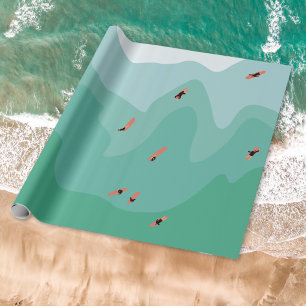 Retro-Surfen Ozean Minimalist Küste Geschenkpapier