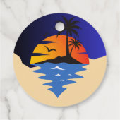 Retro Surfer Car Babydusche Geschenkanhänger (Rückseite)