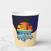 Retro Surfer Car Babydusche Pappbecher (Vorderseite)