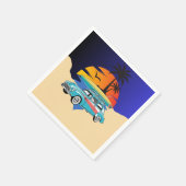 Retro Surfer Car Babydusche Serviette (Ecke)
