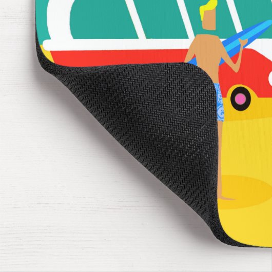 Retro Surfer Couple Mousepad (Ecke)