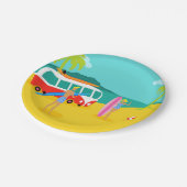 Retro Surfer Couple Paper Plate Pappteller (Schrägansicht)